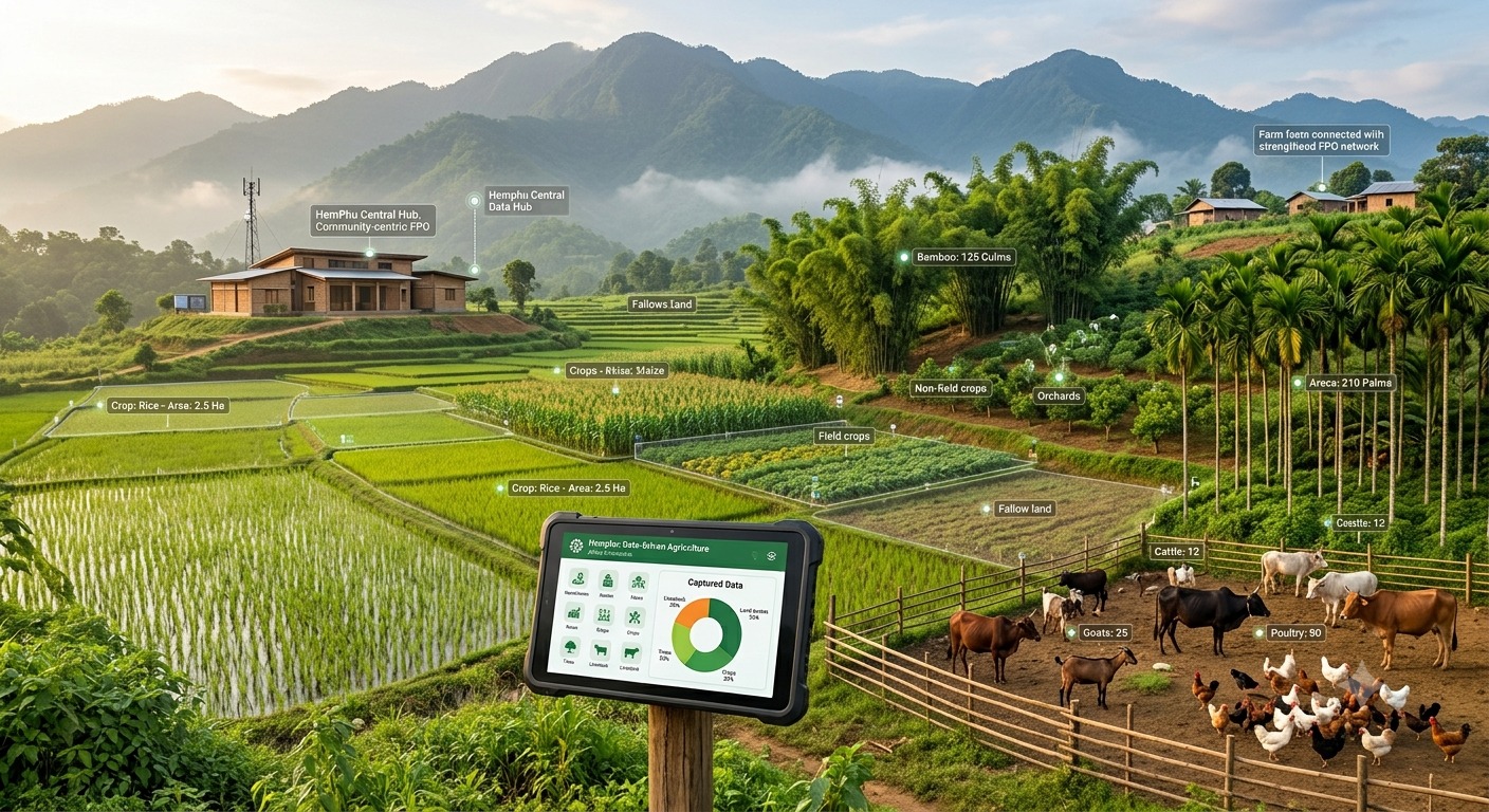 Rural Assam tea gardens and agricultural fields
